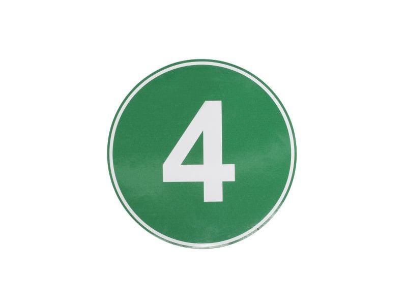 Placuta sticker magnetic cifra 4 ecological vehicles culoare verde diamentru 22cm