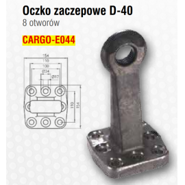 Carlig remorcare 8 gauri cu diametru de 40 mm