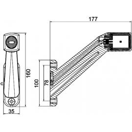 LAMPA GABARIT dreapta  LED; 35mm,  500mm, 12/24V