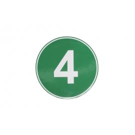 Placuta sticker magnetic cifra 4 ecological vehicles culoare verde diamentru 22cm