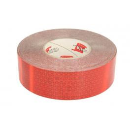 Banda reflectorizanta autocolanta marcaj 51mmx50m rosu pentru suprafata moale